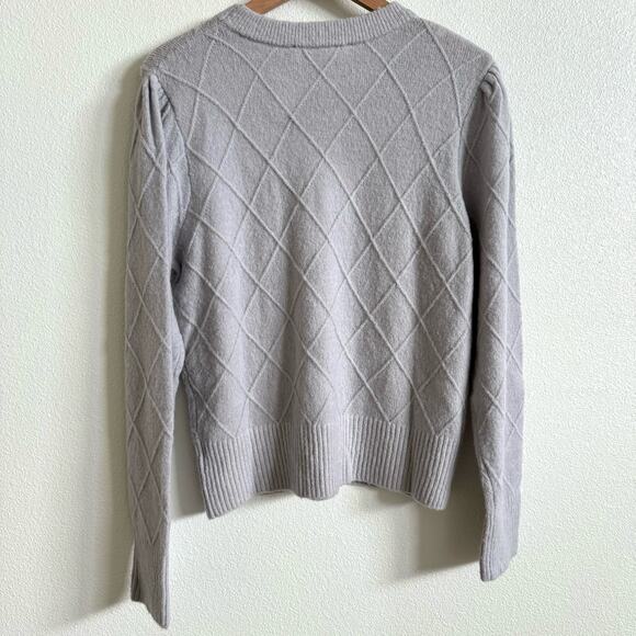 ASTR the Label Gray Argyle Pearl Embellished Pullover Sweater Women's XL NWT - Picture 5 of 6